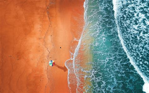 Download 1680x1050 Wallpaper Beach Drone View Adorable Sea Shore
