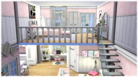 The Sims 4 Speed Build Girly Loft No Cc Sims House Sims 4