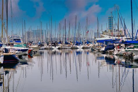 Sailboats In Long Beach Marina Editorial Photography Image Of Tourism