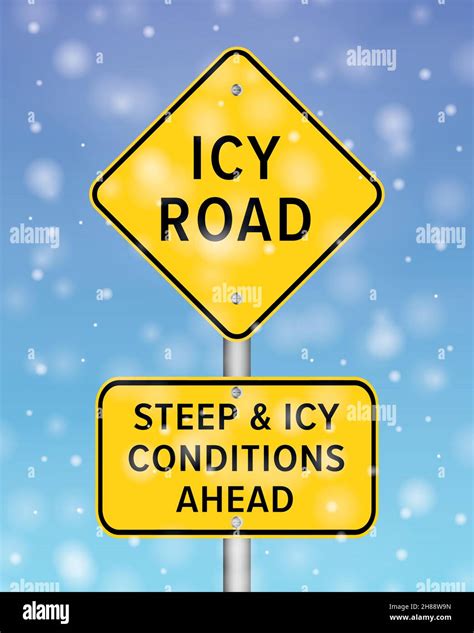 Icy Or Slippery Conditions Road Sign Stock Vector Images Alamy