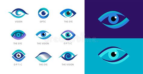 Eye Logo Collection Optics Vision Eye Health Concept Design Stock
