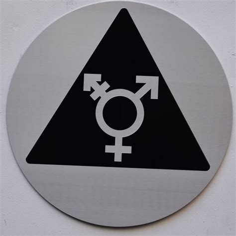Unisex All Gender Inclusive Symbol Sign 12 Inch Diameter Silver