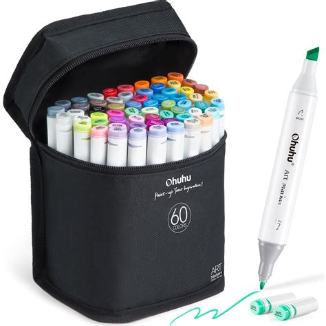 Buy Ohuhu 60 Colors Alcohol Art Markers Set,Double Tipped Coloring