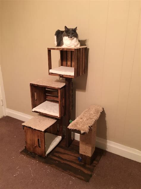 Cat Tower 6 Crazy Diy Home In 2020 Diy Cat Tower Cat Furniture
