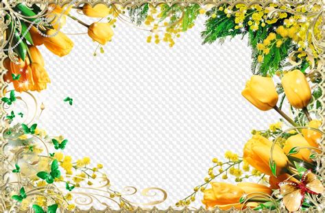 Updated: flower photo frames, PNG images, download