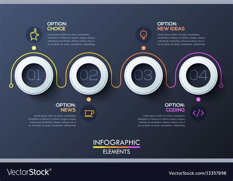 Modern Infographic Horizontal Design Template Vector Image