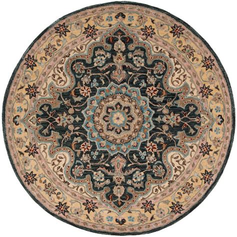 Whatever design you choose, a shag rug will add warmth and add texture and colour. Safavieh Heritage Cream/Black 6 ft. x 6 ft. Round Area Rug ...
