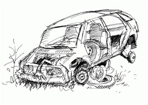 Wrecked Cars Coloring Pages Coloring Pages