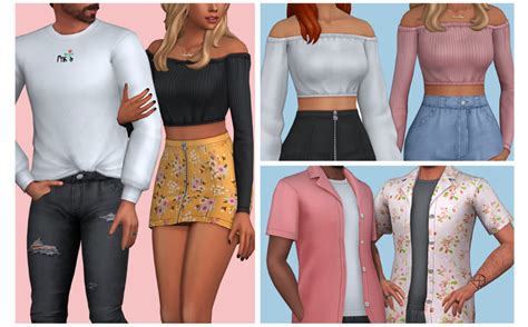 Axa Spring Collection 25 Cas Items Sims 4 Clothing Packing Clothes