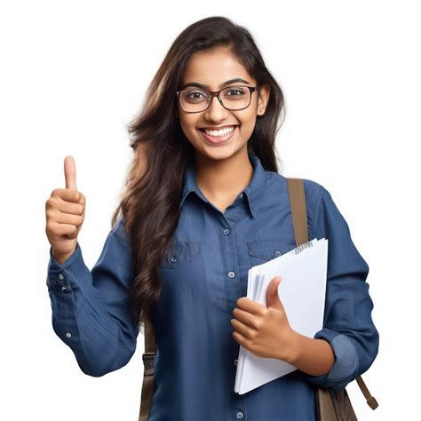 Premium Ai Image A Beautiful Girl Student Smiling Holding A Book