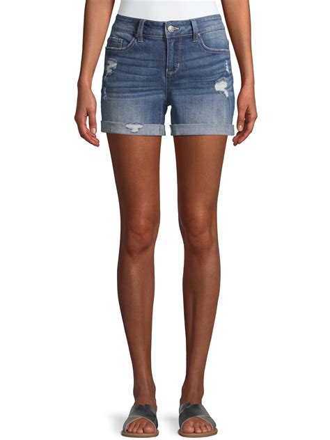 Women S Mid Rise Denim Shorts Walmart Com