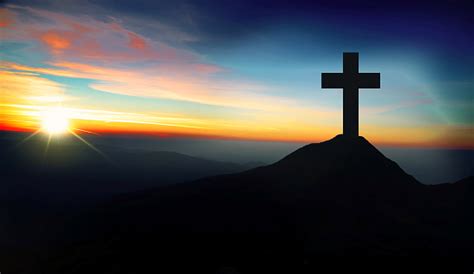 Christian Cross On The Hill On Sunset Stock Photo Download Image Now
