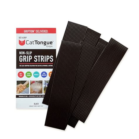 Cattongue Grips Non Abrasive Grip Strips 2 In X 85 In Black Tread