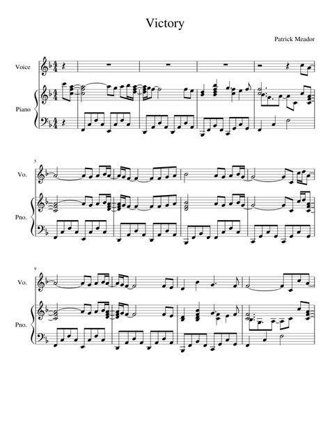 Victory Sheet Music For Piano Vocals Piano Voice