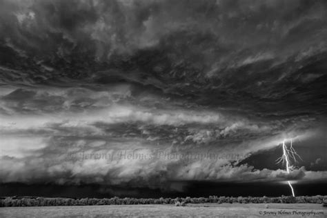 Black And White Fine Art Print Of A Supercell Thunderstorm With
