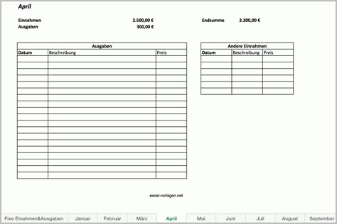 Hervorragen Haushaltsbuch Als Excel Vorlage Kostenlos ...