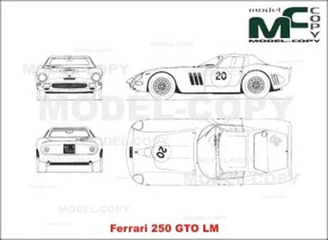 Ferrari 250 Gto Lm 2d Drawing Blueprints Model Copy Ferrari