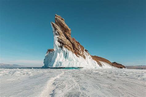 The Turquoise Ice Of Lake Baikal The Deepest Lake In The World