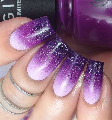 Triple Shade Ombre Nail Art Purple Ombre Nails Purple Nails Purple