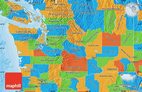 Administrative Map Of Washington State Washington State Usa Maps Images