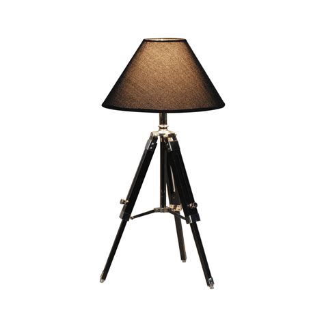 Navy Tripod Table Lamp Black Shade Hollywood Regency Touch Of Modern