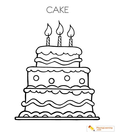 Birthday Cake Coloring Page 14 | Free Birthday Cake Coloring Page