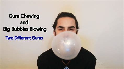 Gum Chewing And Big Bubbles Blowing Asmr Two Different Gums Youtube