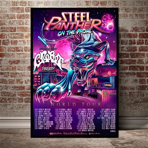 Steel Panther Band Poster Steel Panther On The Prowl World Tour 2023