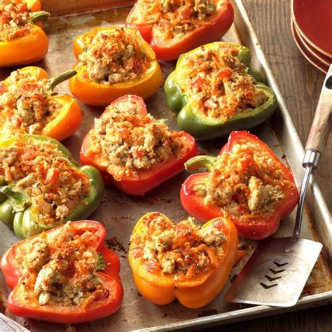 Turkey Stuffed Bell Peppers Recipe Taste Of Home