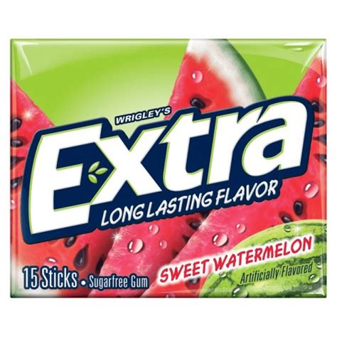 Wrigleys Extra Sweet Watermelon Chewing Gum Slim Pack 15 Piece Us