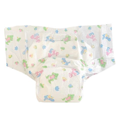 Cute Dinosaur Style Soft Surface Layer Adult Baby Diaper Abdl 12 Piece