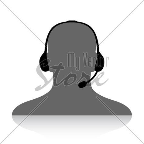 Vector Phone Support Silhouette Illustration 2540 My Vector Store