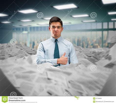 Businessman In The Heap Of Papers Stock Photo Image Of Assistance