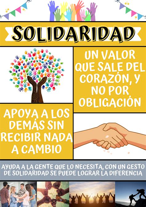 Afiche Sobre El Valor De La Solidaridad Valor De La Solidaridad Dia