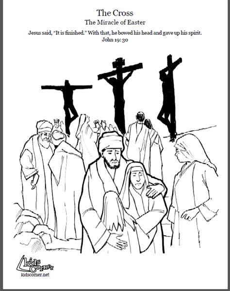 Kids Coloring Sheet Jesus Crucified - Kids Fun Activity