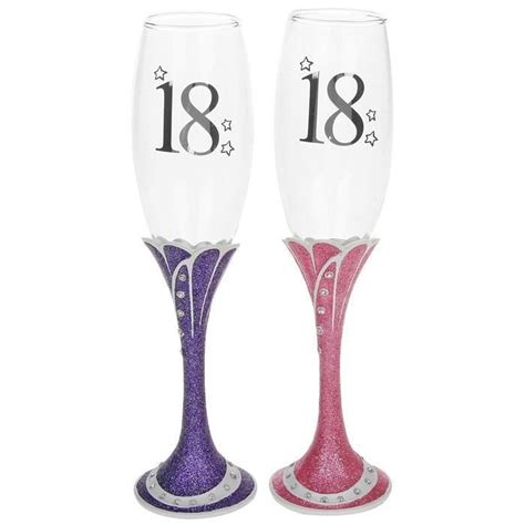 Stunning T Boxed Glitter Design 18th Birthday Champagne Glass 45490