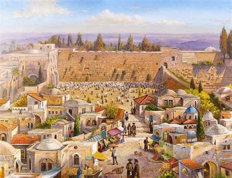 Old Market In Jerusalem Original Painting That Comes In Print On Canvas