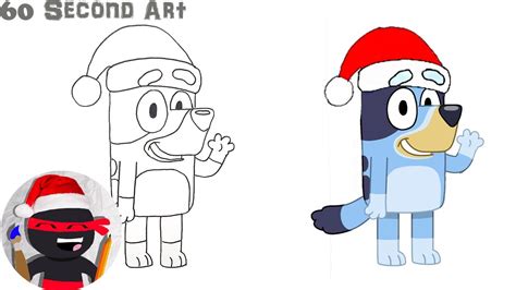 How To Draw Bluey Santa Bluey Youtube