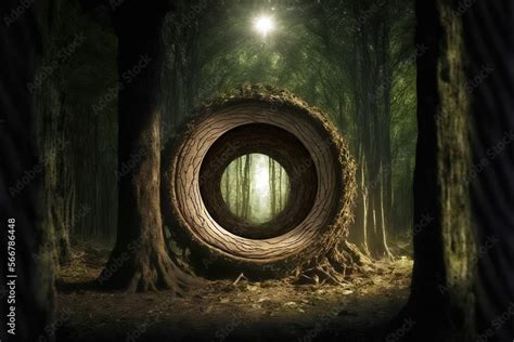 A Huge Circular Portal To Another Dimension Innate In An Old Oak Tree