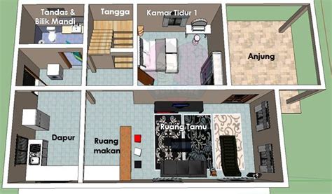 Tambahkan perabot untuk merancang bahagian dalam rumah anda. Himpunan Pelbagai Cetusan Ilham Pelan Lantai Rumah Kampung ...