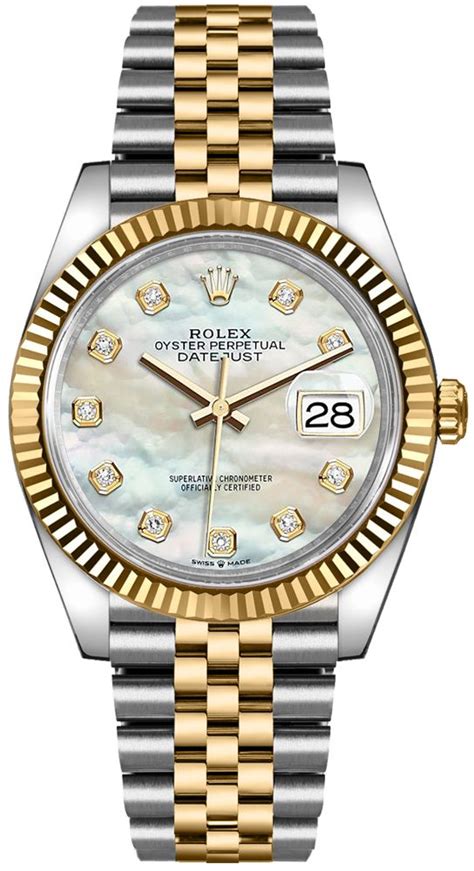 Rolex Mother Of Pearl Dial Jubilee Two Tone Yellow Gold Datejust 36 R