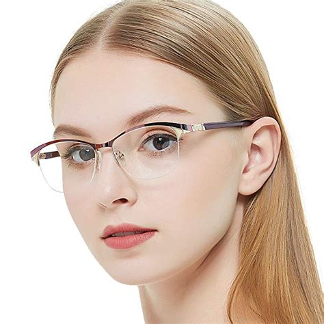 Occi Chiari Women Shining Rectangular Metal Optical Eyewear Frame With
