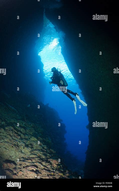 Scuba Diving In Bat Caves Russell Islands Solomon Islands Stock Photo