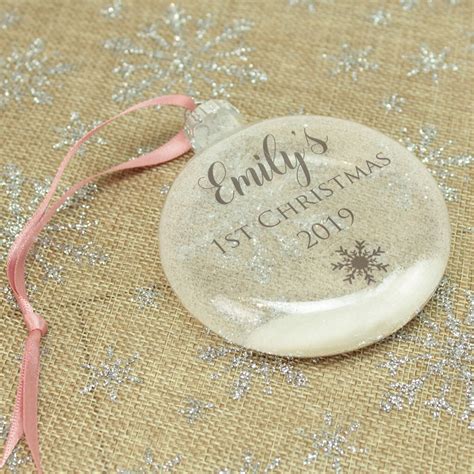Personalised Glass Baby S First Christmas Bauble By Love Lumi Ltd