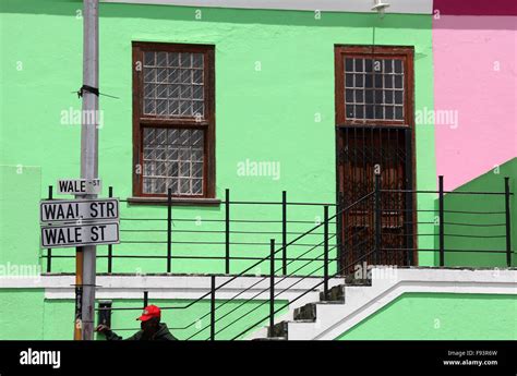 Colourful Houses On Wale Street In The Bo Kaap District Of Cape Town