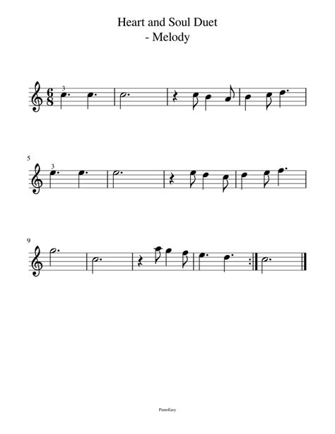 Piano four hands is the same as piano duet 2 players at. Heart and Soul Duet: Melody Sheet music for Piano | Download free in PDF or MIDI | Musescore.com