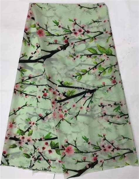 5 yards lot nsl7521 20 stretch chiffon silk fabric for lady dress pretty flower prints silk