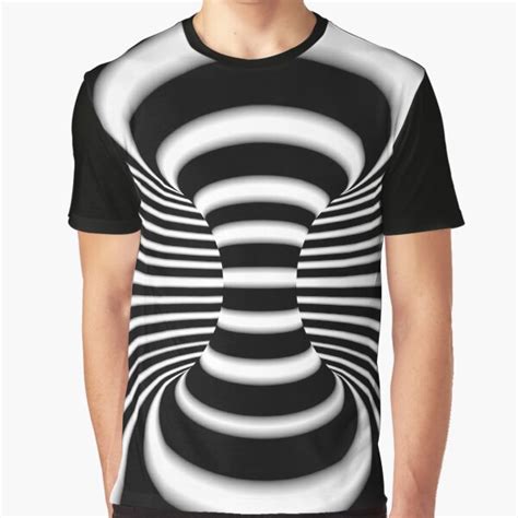 Black And White Infinite Wormhole Optical Illusion T Shirt By