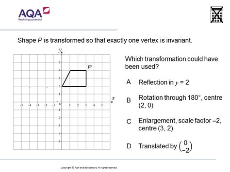 Transformations And Invariant Points Higher Gcse Maths Qotw Mr