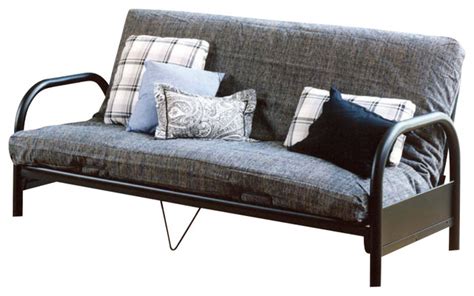 Shop wayfair for the best futon couch with arms. Geneva Metal Futon w Curved Arms - Contemporary - Futons ...